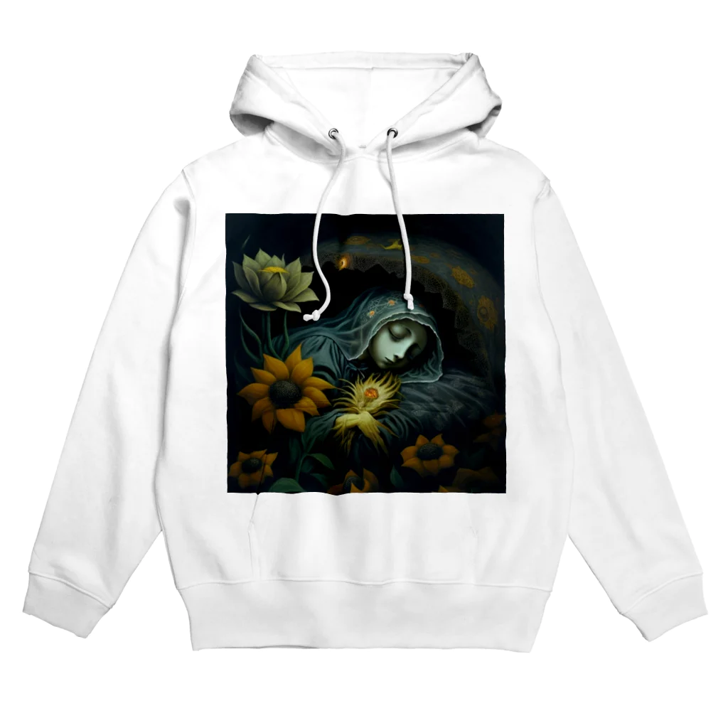 LunaNocturneの花の美しさと少女の儚さが、幻想的な世界を彩る。 Hoodie