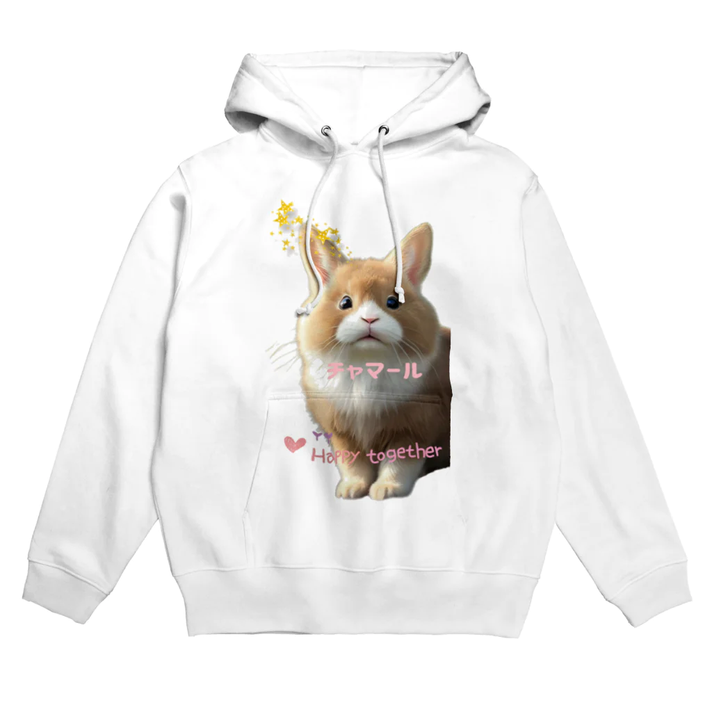 可愛い存在まじ癒しのひょっこり見てるよ短耳うさぎのチャマールくん Hoodie