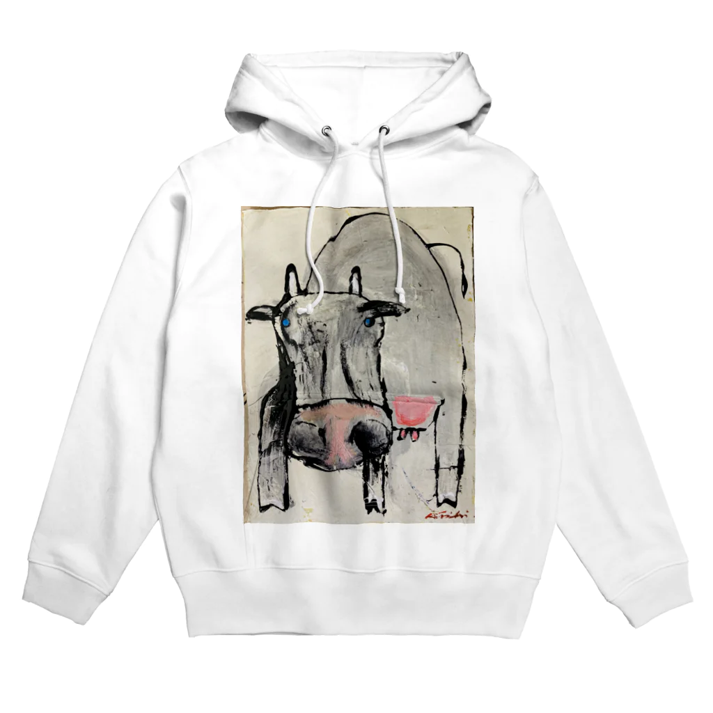 Tominaga Keishiのアニマルシリーズのウシさん Hoodie