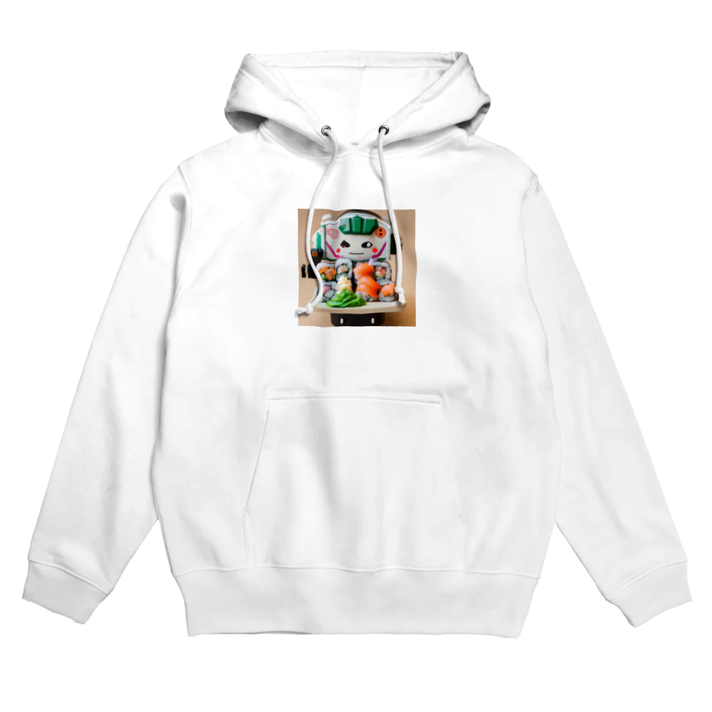 ネオ｜爆速AIクリエイターのお店のお寿司メカ×かわいいイラストグッズ Hoodie