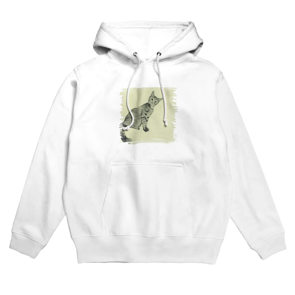 コハクのカーテンレールから見下ろすコハク Hoodie