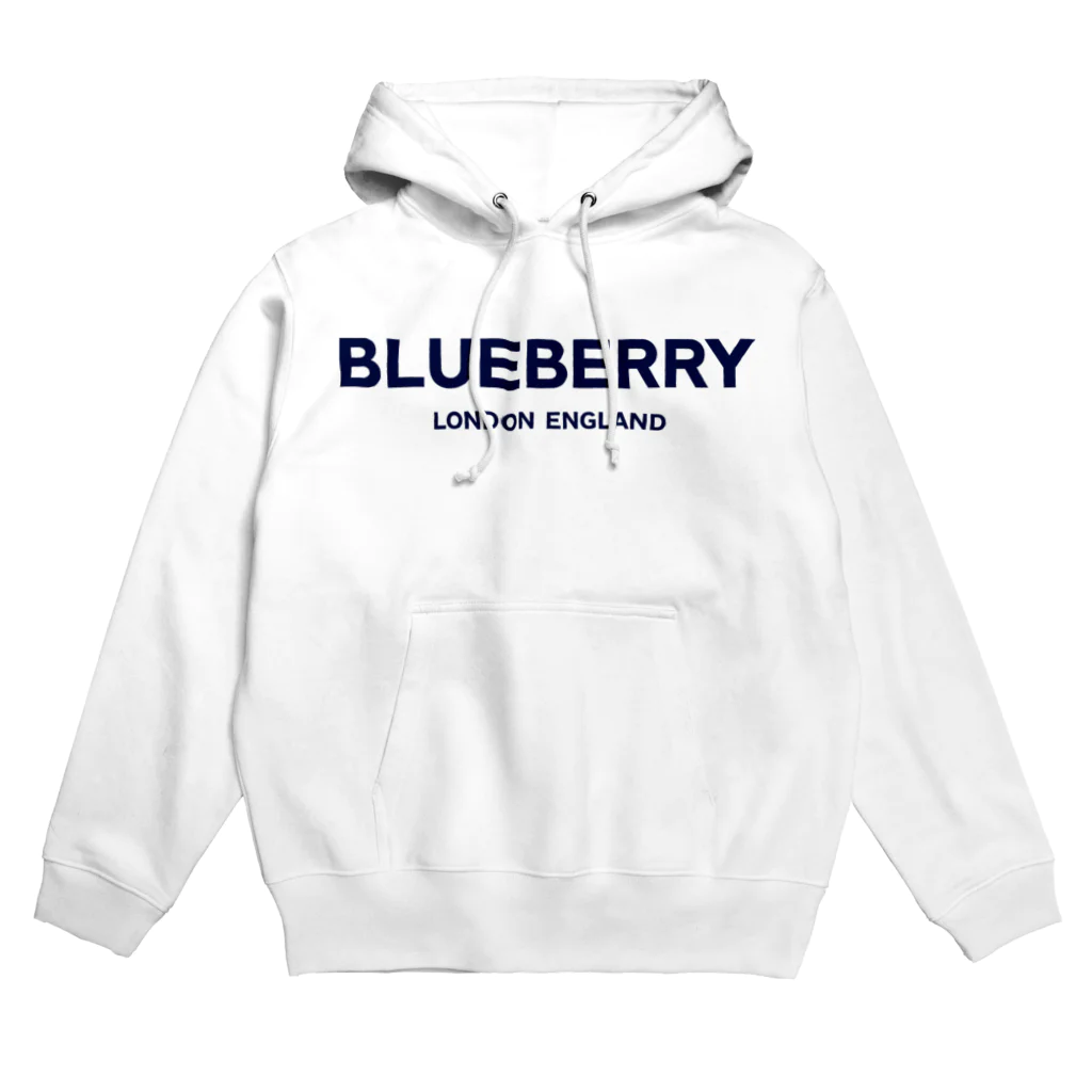 TOKYO LOGOSHOP 東京ロゴショップのBLUEBERRY LONDON ENGLAND-ブルーベリー ロンドン イングランド- ブルーネイビーロゴ パーカー