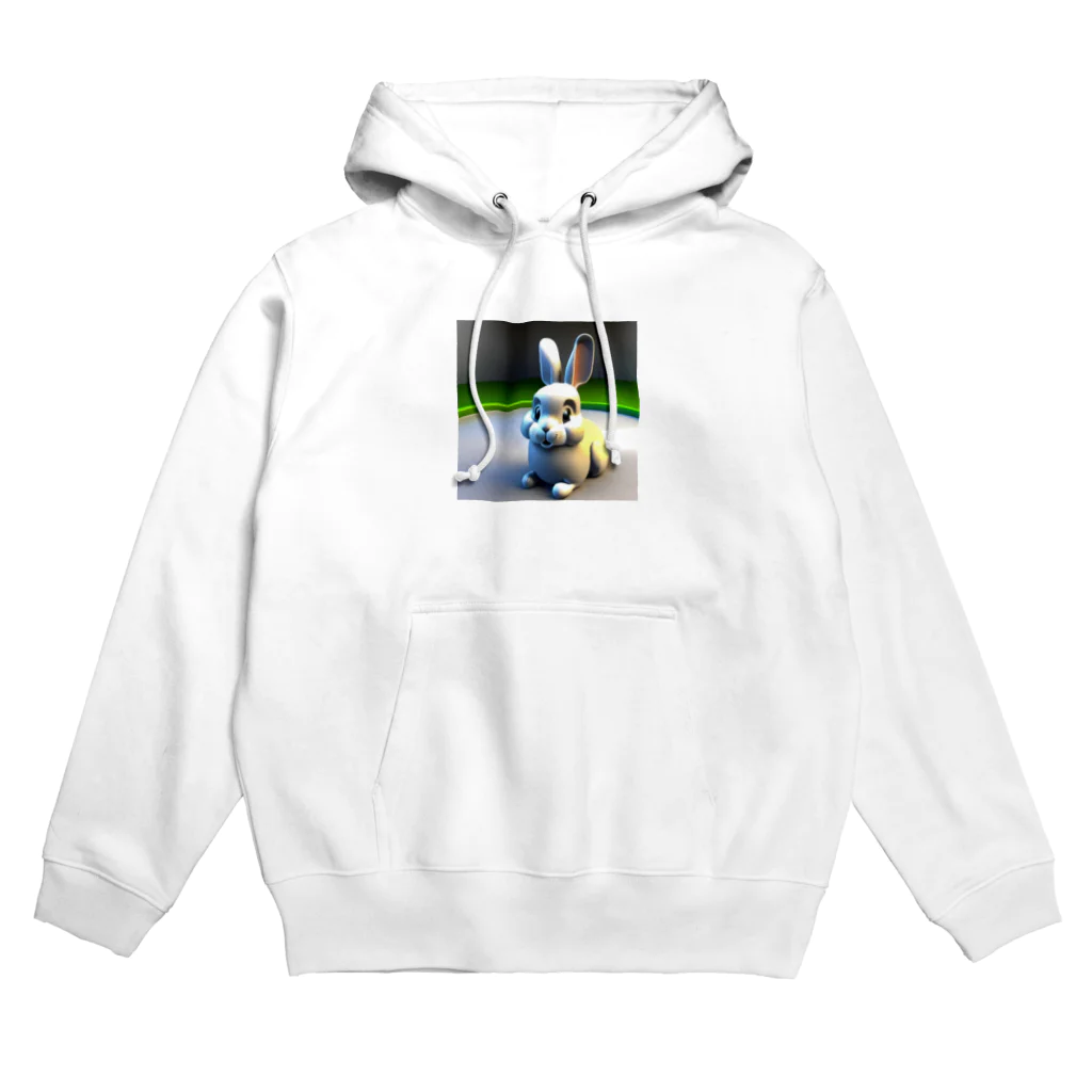 動物好きのともやのかわいい兎の3Dイラストグッズ Hoodie