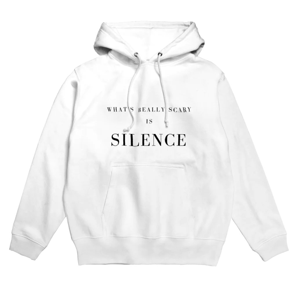 Lines DesignのテキストTシャツ　「本当に恐いのは沈黙」 Hoodie