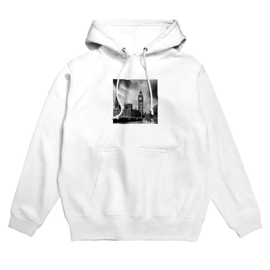 NYNANTのモノクロ　世界遺産　ウェストミンスター宮殿　ビッグベン Hoodie