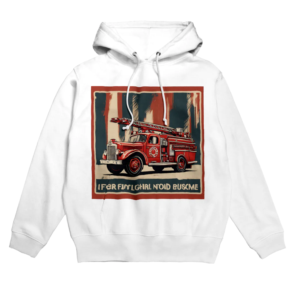 ビッグスマイルライフのレトロはしご車　渋い Hoodie