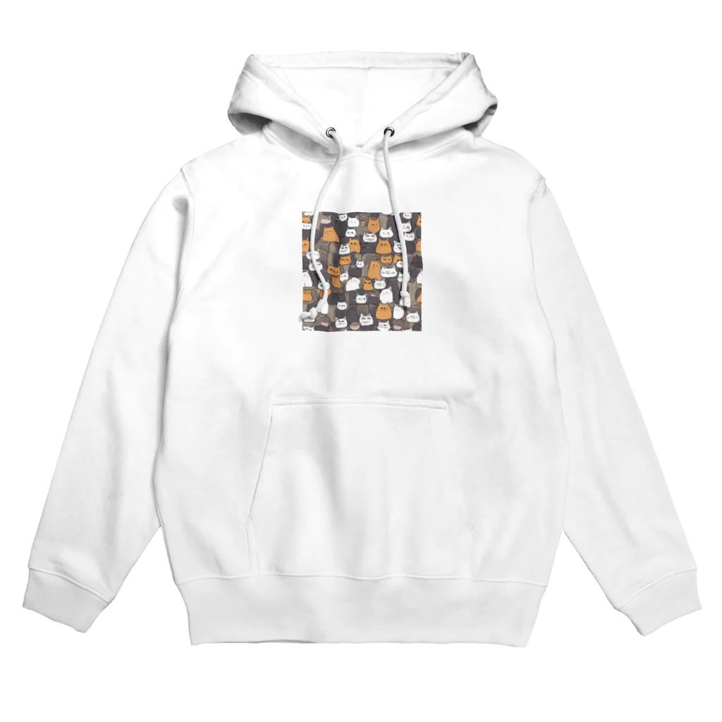 smaaの総柄ねこちゃん Hoodie