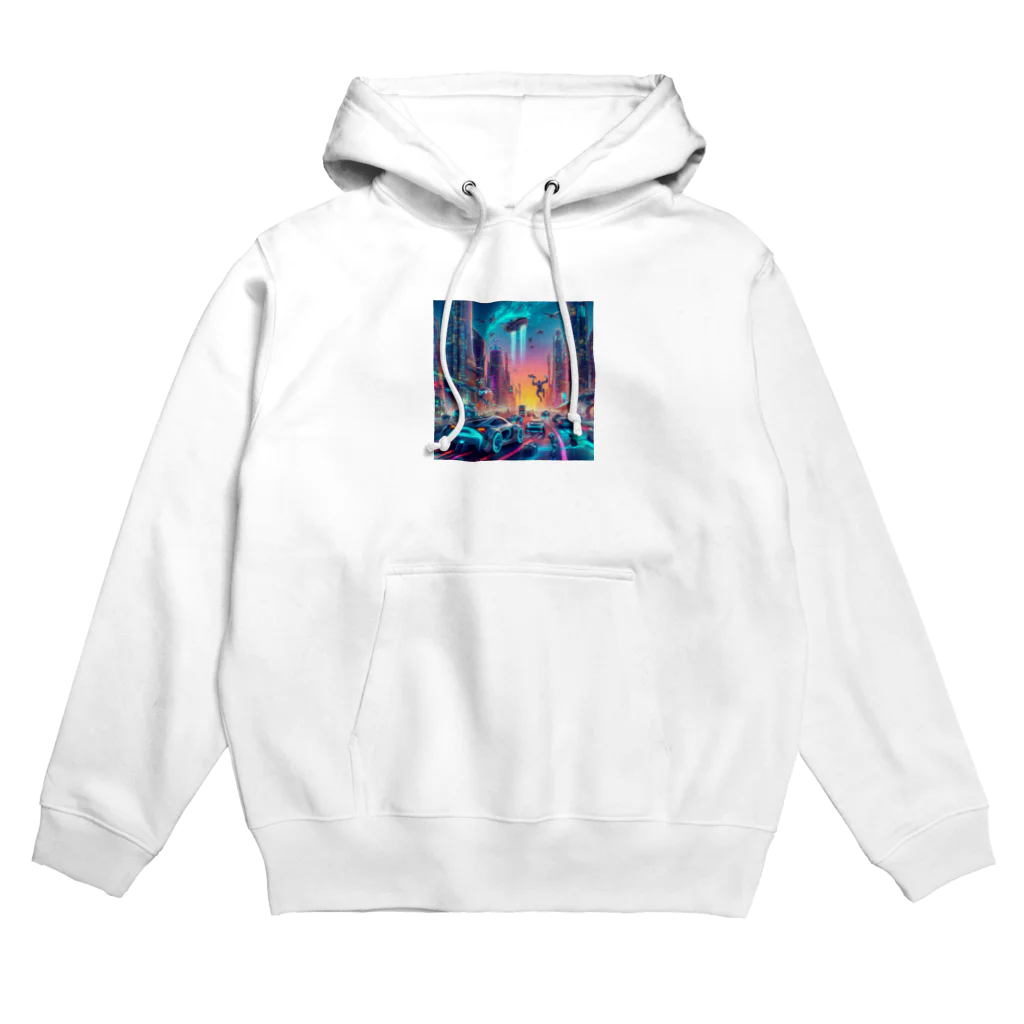 ワンダーワールド・ワンストップの未来の活気ある都市 Hoodie