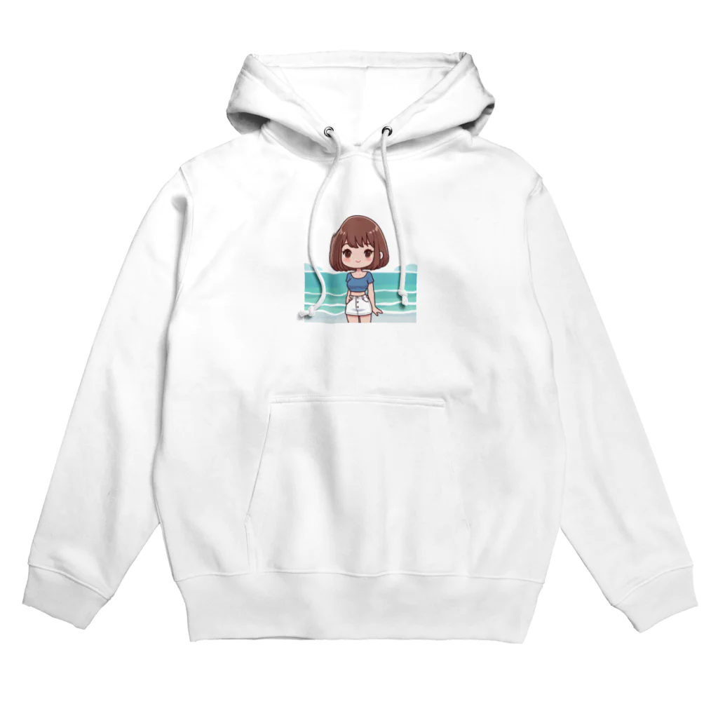 ワンダーワールド・ワンストップの海辺のかわいい女の子③ Hoodie