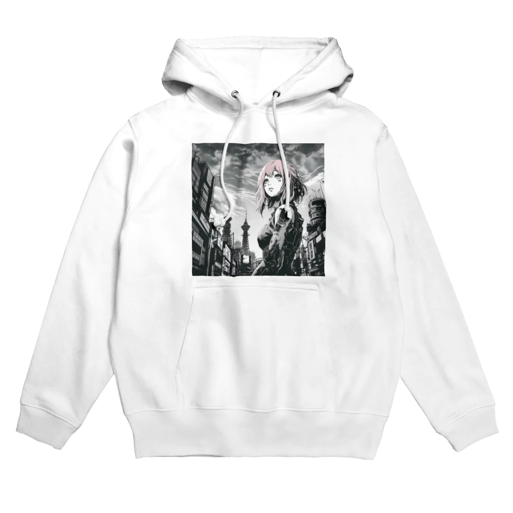 AIイラスト工房のCyberpunk_002 Osaka girl Hoodie