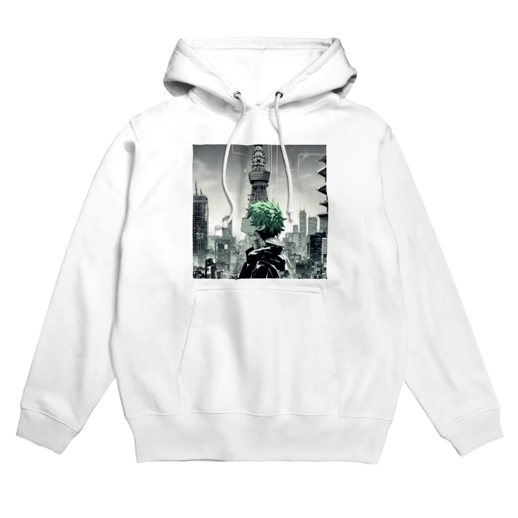 AIイラスト工房のCyberpunk_003 Tokyo boy 001 Hoodie