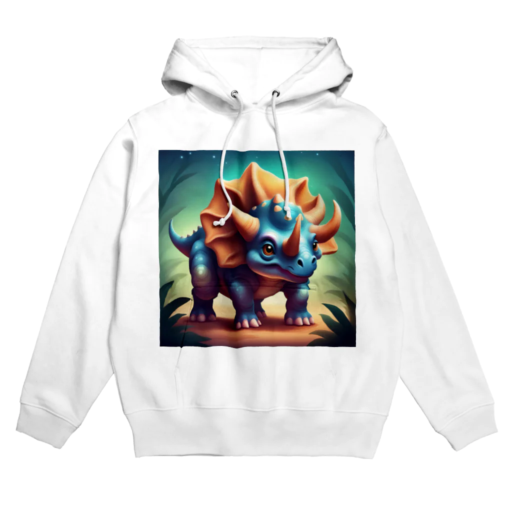 春乃遊羽アイディアイラストショップの可愛いトリケラトプス Hoodie