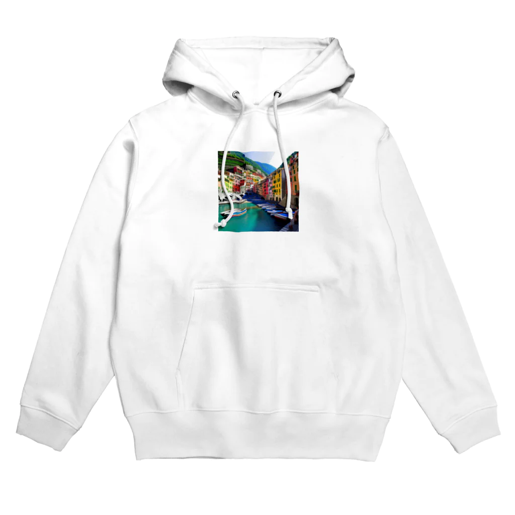 KSK SHOPの絵画のようなチンクエテッレの風景 Hoodie