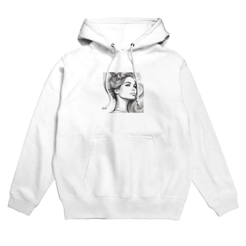 moribouの髪をかき上げる女性アートグッズ Hoodie