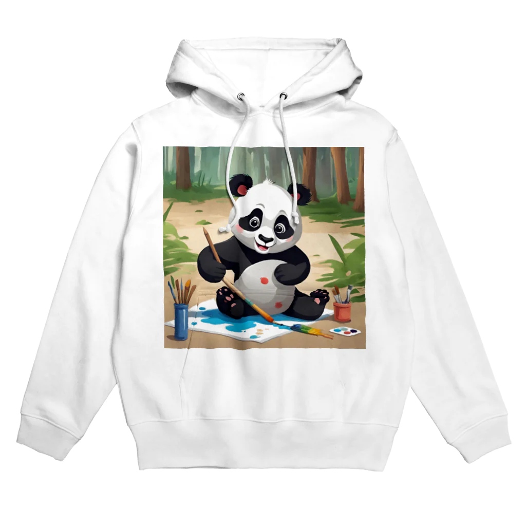 アニマルショップ『自己流』のお絵かきする子どもパンダ Hoodie