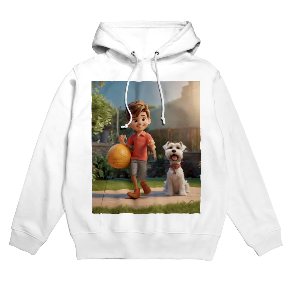 ワンダーワールド・ワンストップの男の子と愛らしいシュナウザー・ドッグ② Hoodie