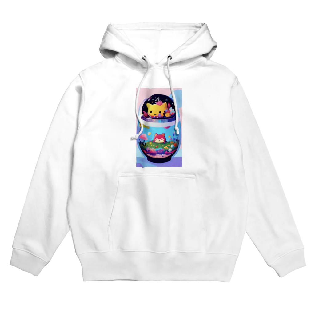 HMKの猫のガラスドーム Hoodie