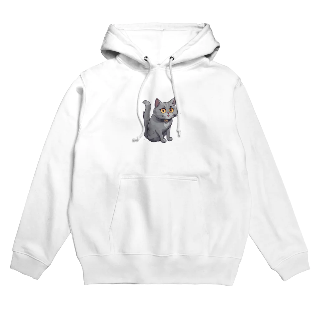 心の彩アートのグレーキャット Hoodie