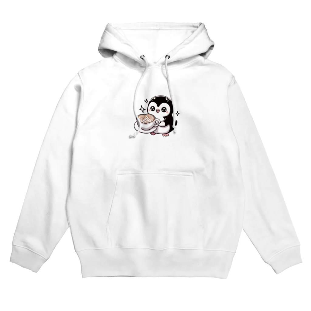 ちょいダサアイテムショップのペンギンバリスタのラテアート Hoodie