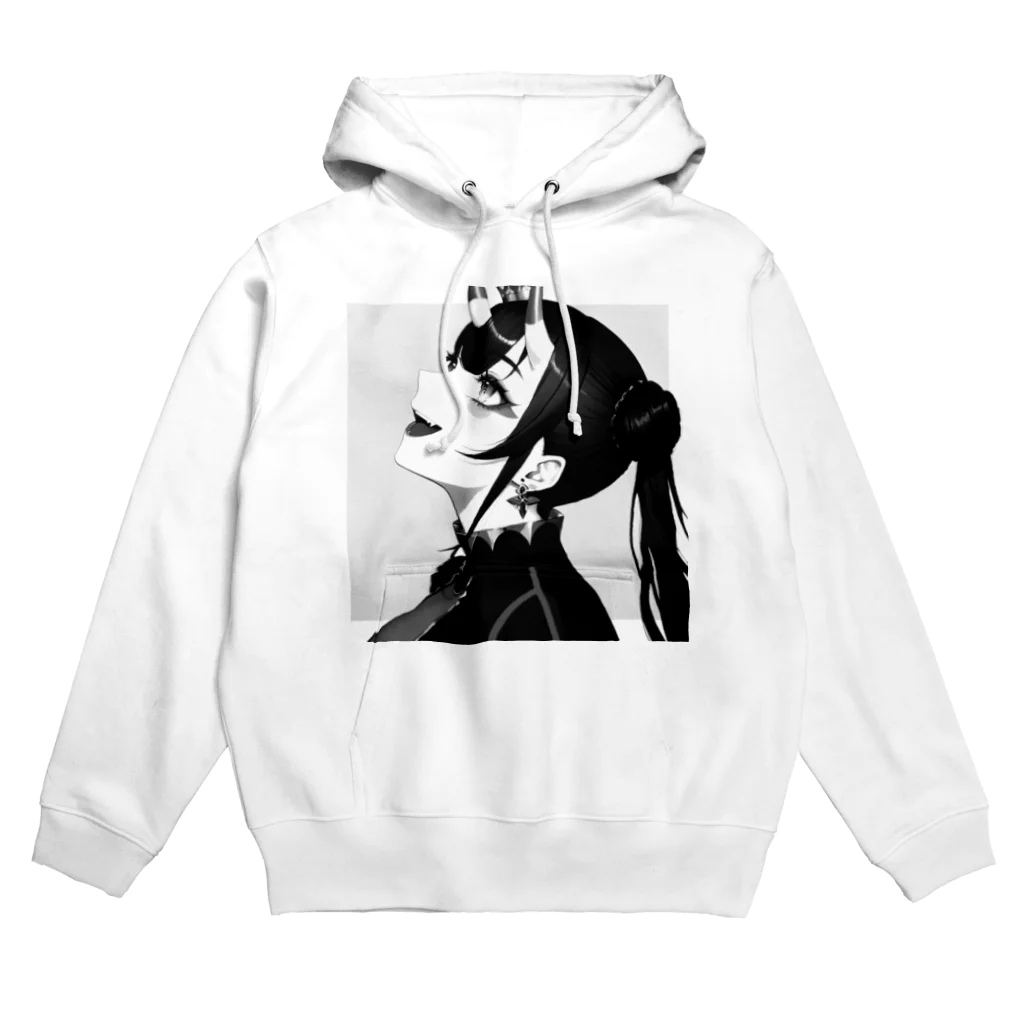 KafyRiruのよこ顔　鬼娘 Hoodie