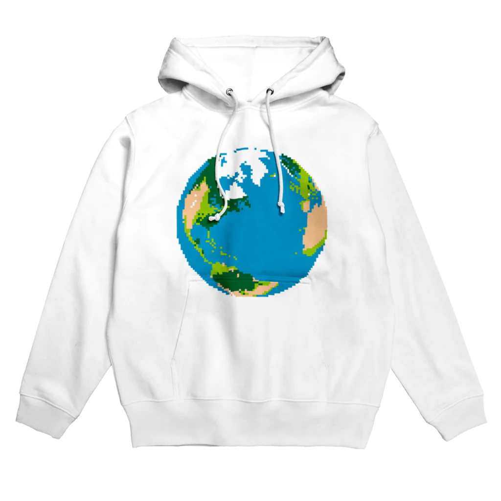 コチ(ボストンテリア)の地球(ドット絵) Hoodie