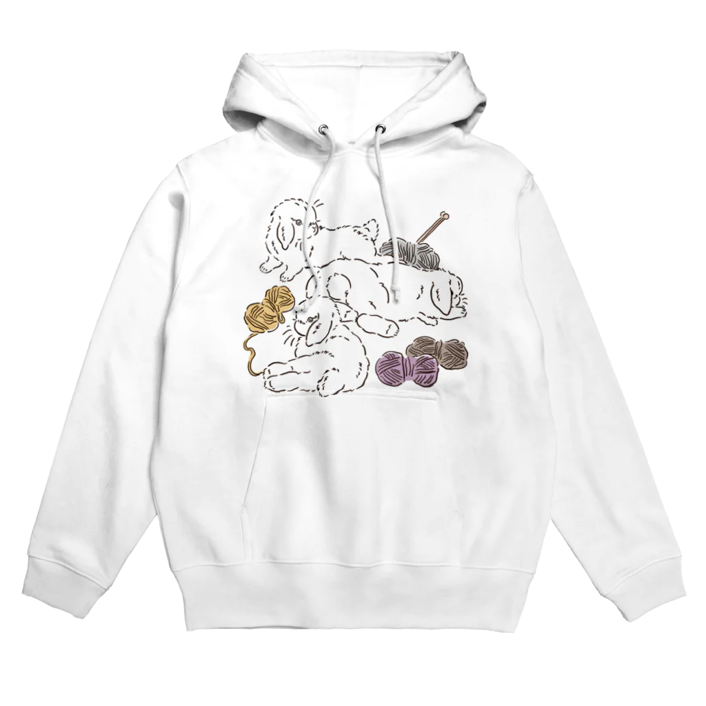 Rabbit Moreの毛糸玉とロップちゃん Hoodie