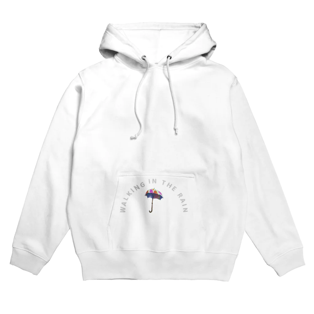 月夜のタツノオトシゴのwalking in the rain Hoodie