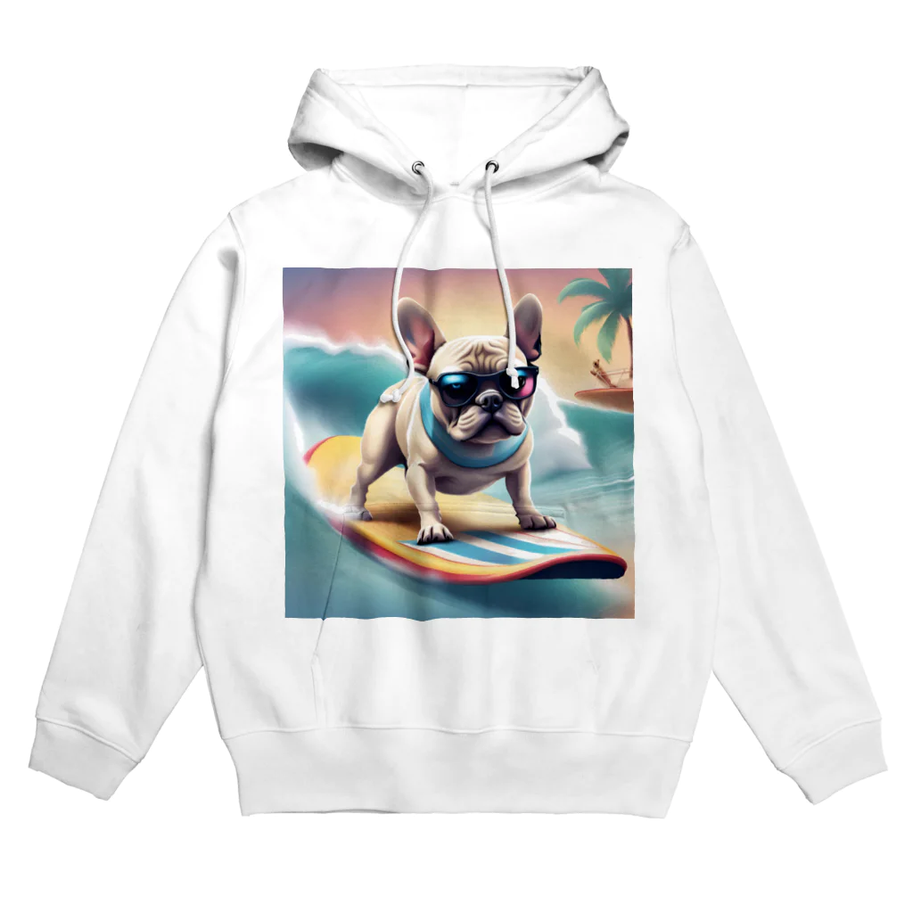 ChicCanvas Boutiqueの波乗り大好きフレンチブルドッグ Hoodie