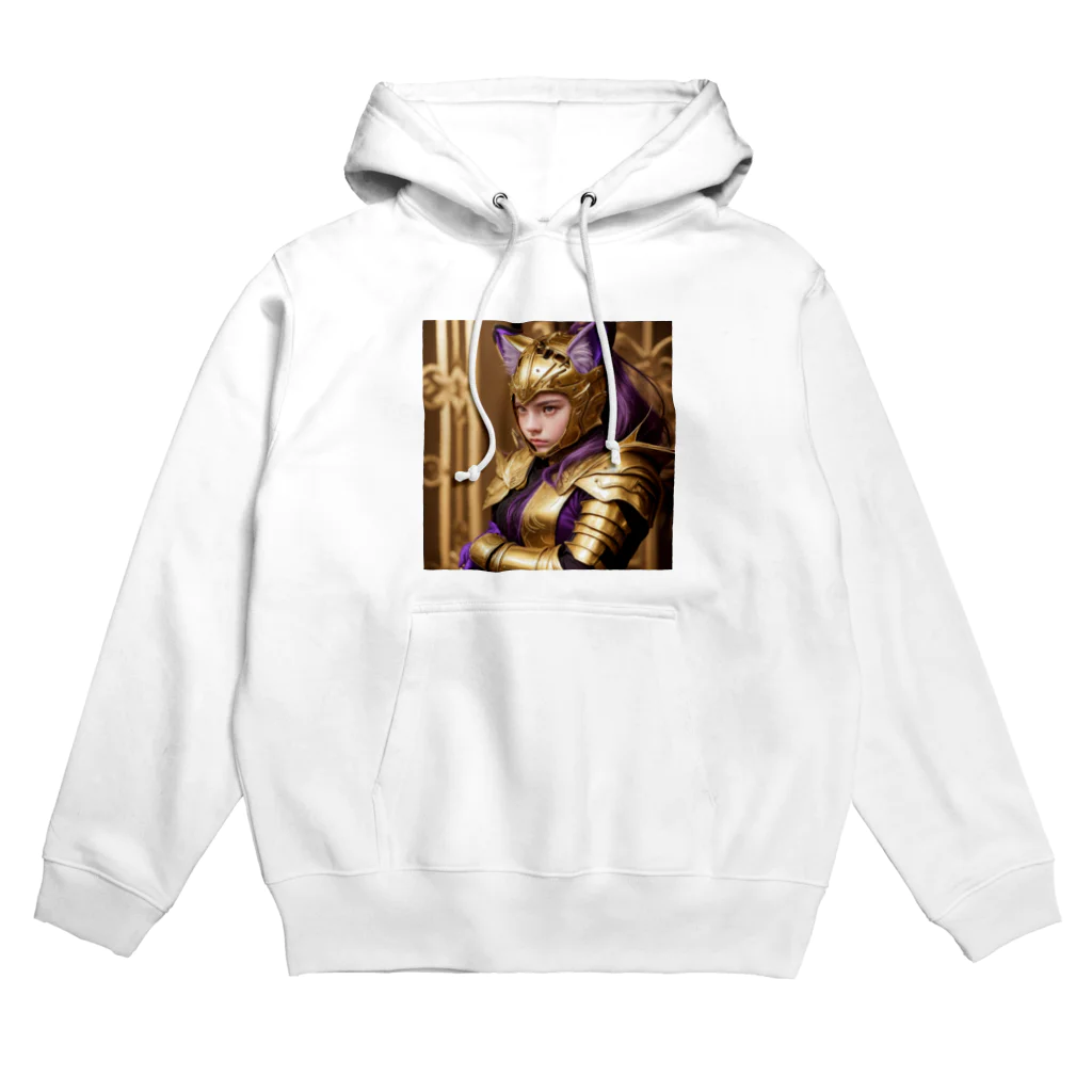 ZZRR12の「金光輝く勇気：女性猫耳戦士の守護の証」 Hoodie