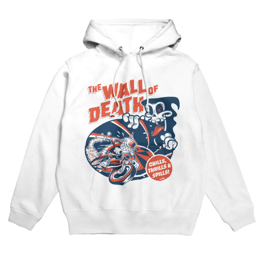 El Pinoのthe Wall of Death : Navy / Red パーカー