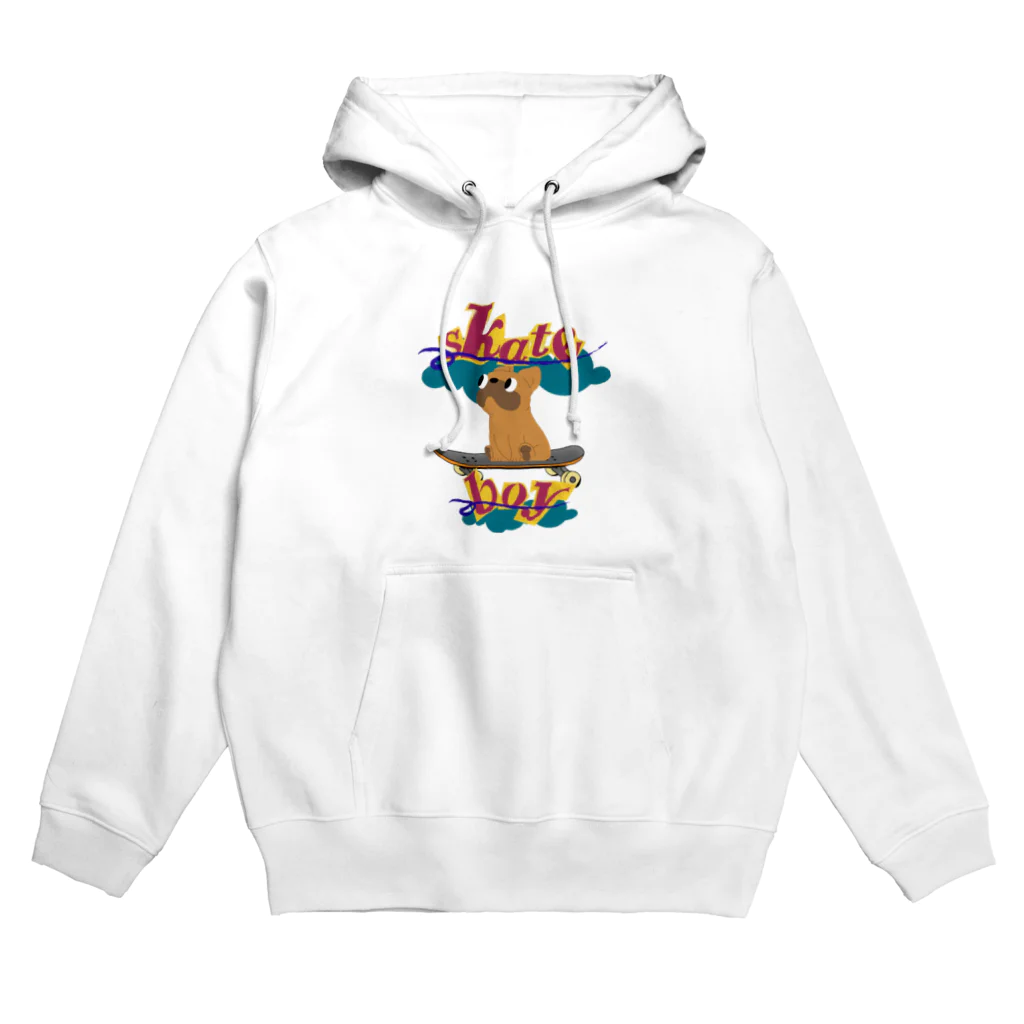 sloth_giraffeのスケートボードするワンコ Hoodie