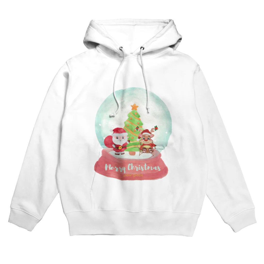 GLOBEのトナカイとサンタクロースのクリスマススノードーム Hoodie