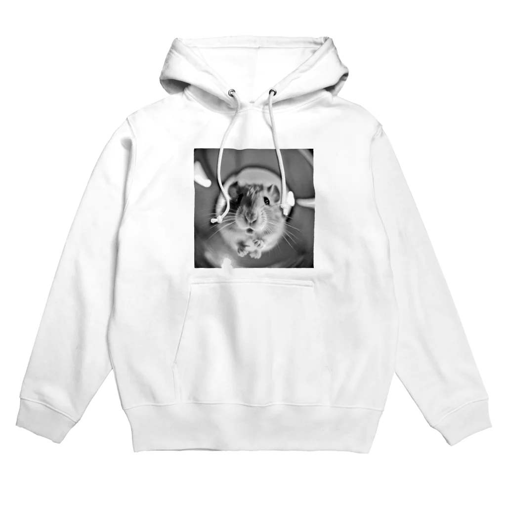 まんまるのhamster モノクロ Hoodie