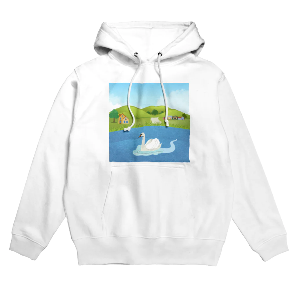 はんそで母の白鳥　風景 Hoodie