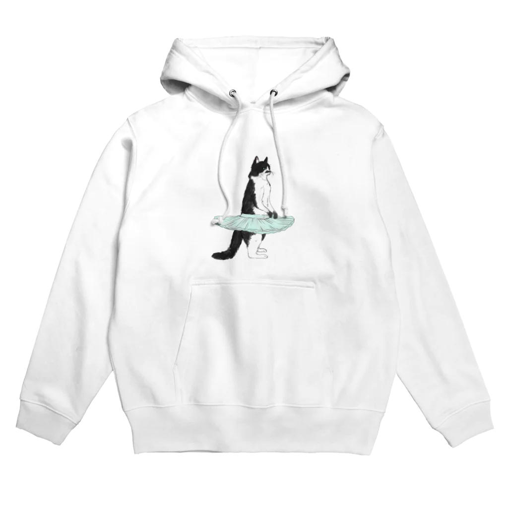 ONI Designのバレリーナ黒ぶち猫 Hoodie