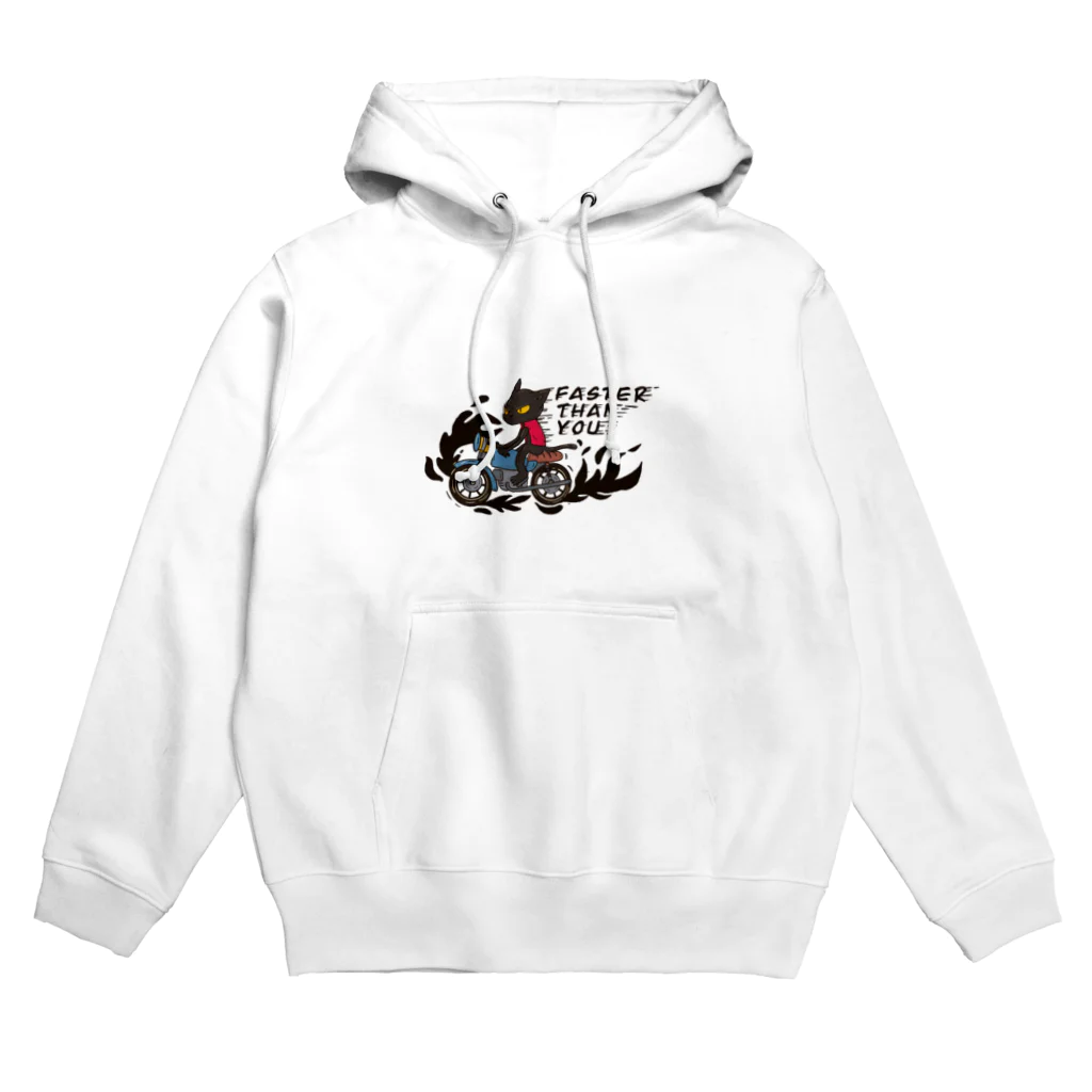 77Artcoのcafe racer cat Hoodie