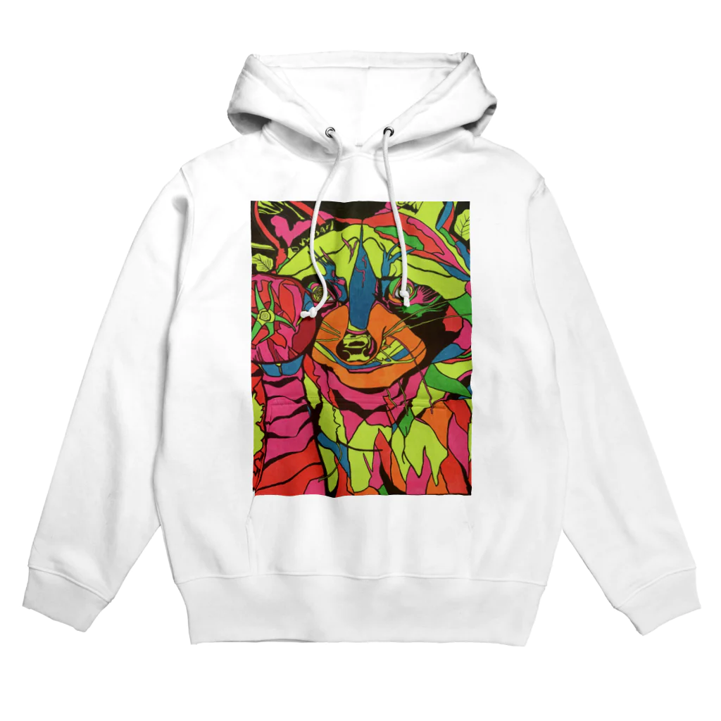 動物絵 Jamanakocic storeのトマトとアライグマカラフルアイテム Hoodie