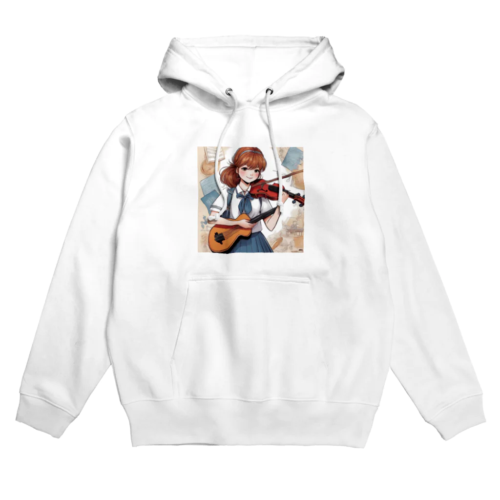 ほっこり絵音舎の弦楽器好きのチョコちゃん Hoodie