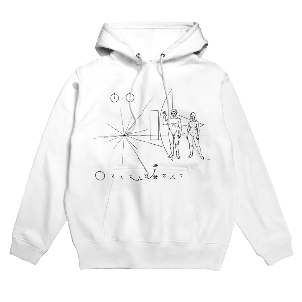 metao dzn【メタヲデザイン】のパイオニア探査機の金属板 Hoodie