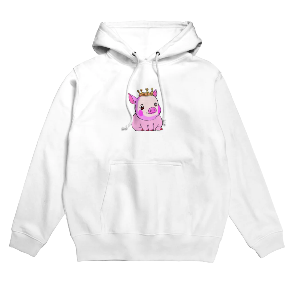 マインドアップの王冠のついたブタ Hoodie