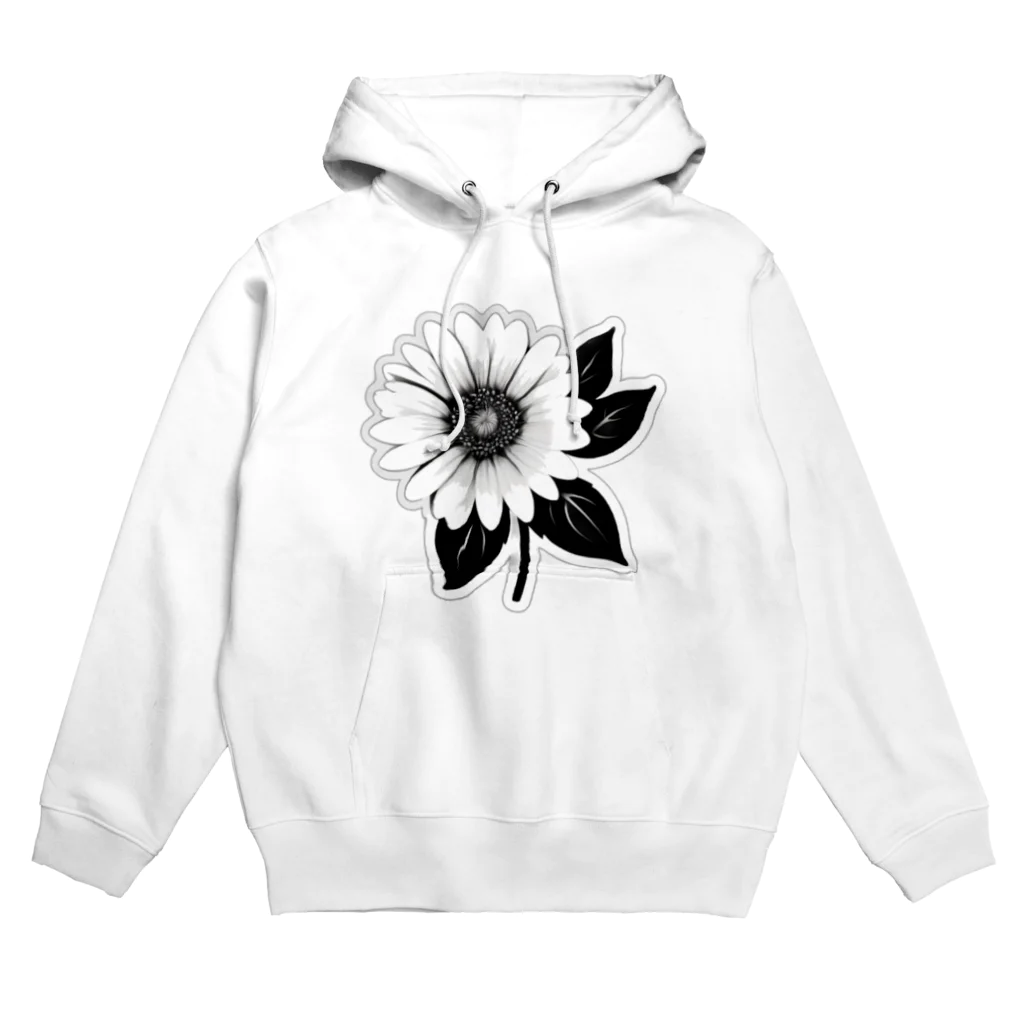 ファンシーTシャツ屋のモノクロマーガレット Hoodie