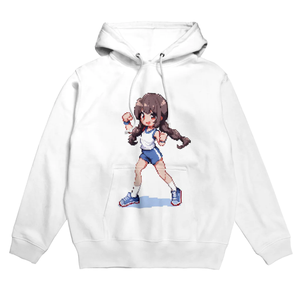 シロクマペンギンのドット絵体操服の女の子 Hoodie