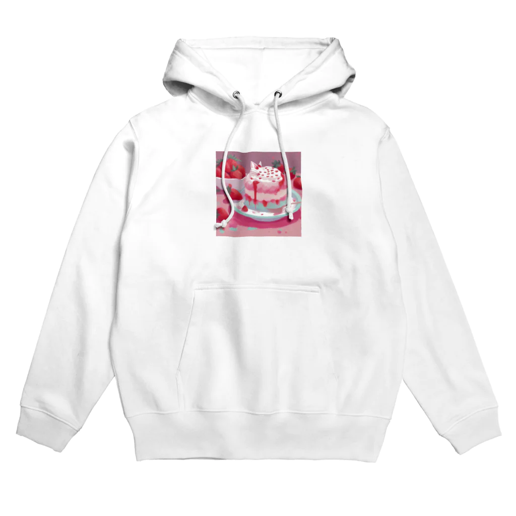 uchakyumaのいちごケーキにネコ Hoodie