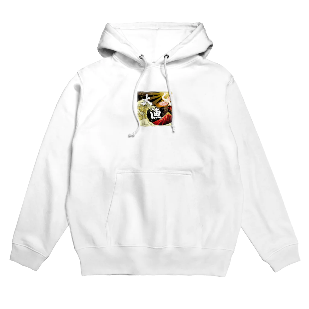 大漁旗　和柄のshopの大漁　和柄　赤富士 Hoodie