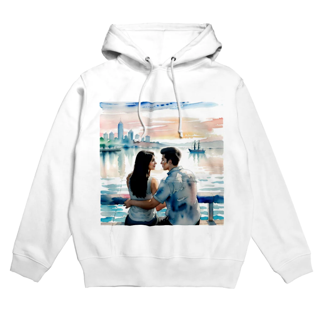 あかいはちのラブロマンスのカップル Hoodie