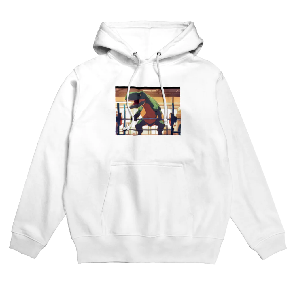 yo_yo_0903の筋トレをする恐竜 Hoodie