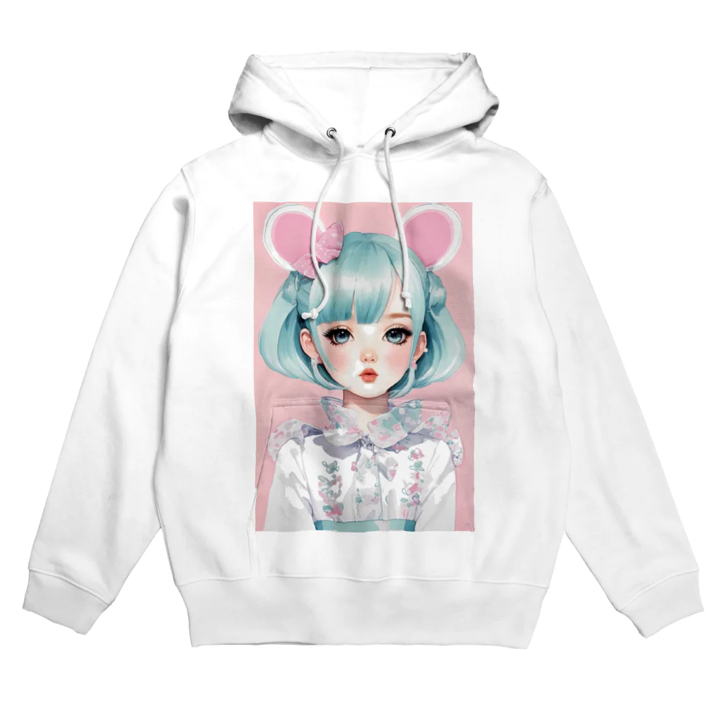 AI-srt-designのスウィート・ミント・ドリーミング・ガール Hoodie