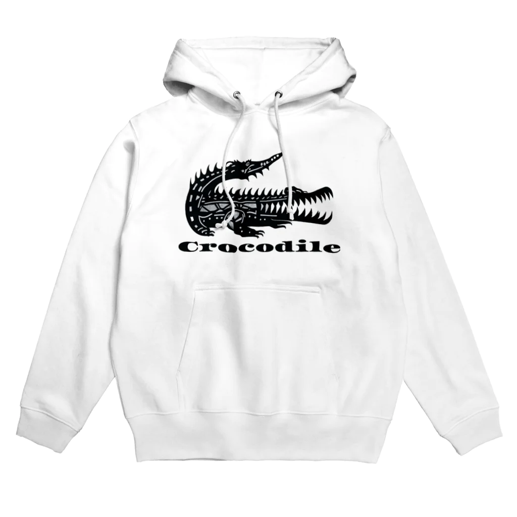 ファンシーTシャツ屋のトライバルクロコダイル Hoodie