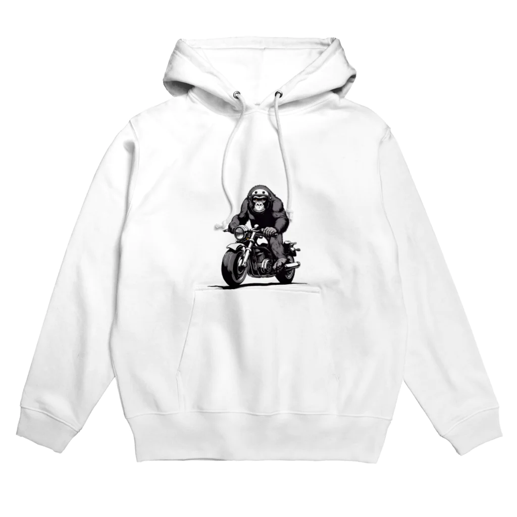 UEKIshopのバイクに乗ったゴリラ Hoodie