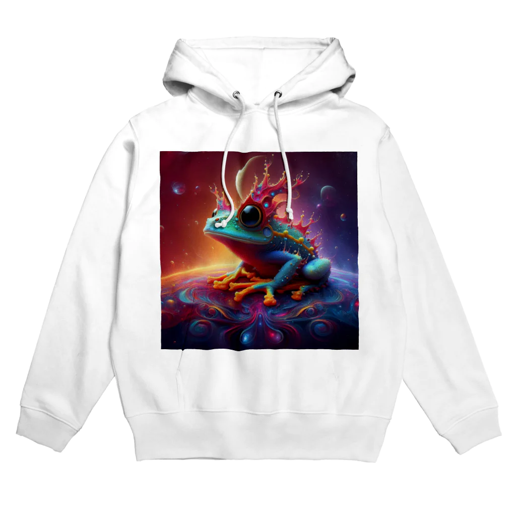 ilovefrogの宇宙の中に浮かぶベルツノガエル Hoodie